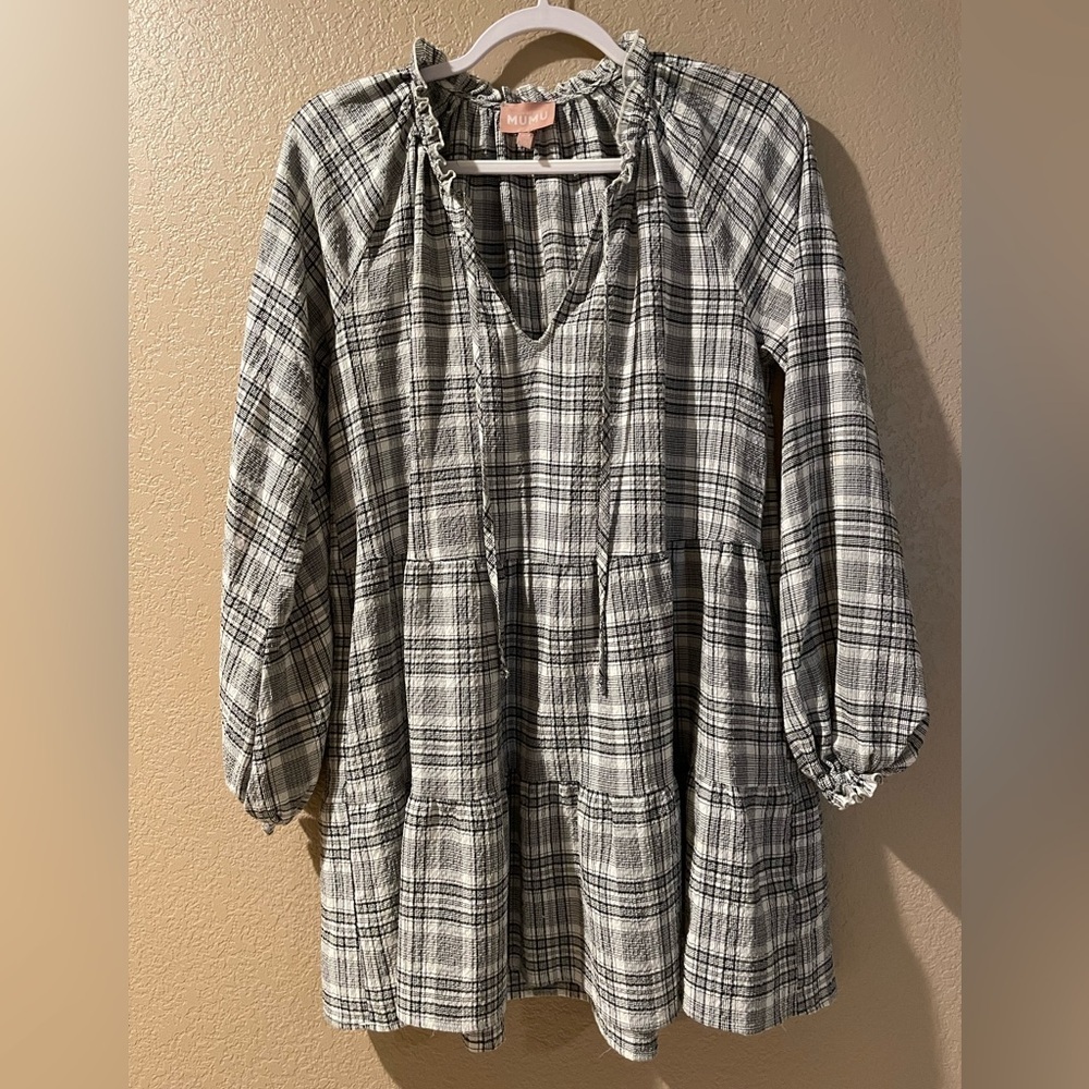 Show Me Your MuMu Black and White Checkered Dress